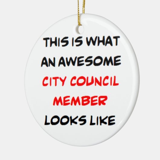 lid van de gemeenteraad , geweldige keramisch ornament (Links)