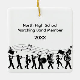 Lid van de highschool-muziekkapel keramisch ornament