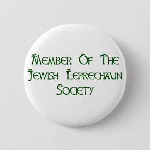 lid van de joodse vereniging Leprechaun Ronde Button 5,7 Cm