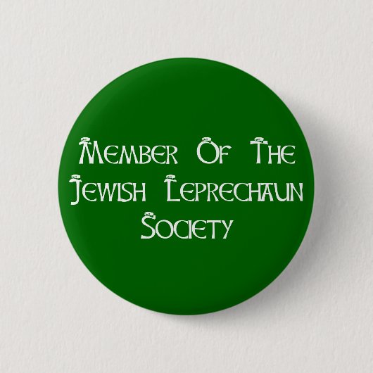 lid van de joodse vereniging Leprechaun Ronde Button 5,7 Cm (Voorkant)