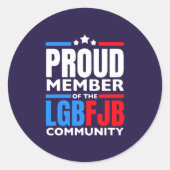 lid van de LGBFJB-gemeenschap Ronde Sticker (Voorkant)