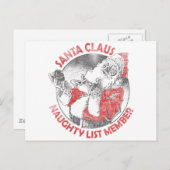Lid van de Lijst van de Kerstman het Ongehoorzame Feestdagenkaart (Voorkant / Achterkant)