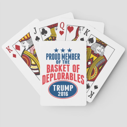 lid van de mand der deplorabele zaken - Trump Pokerkaarten (Achterkant)