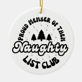 lid van de Naughty List Club Keramisch Ornament
