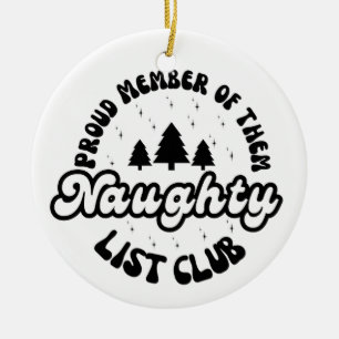 lid van de Naughty List Club Keramisch Ornament