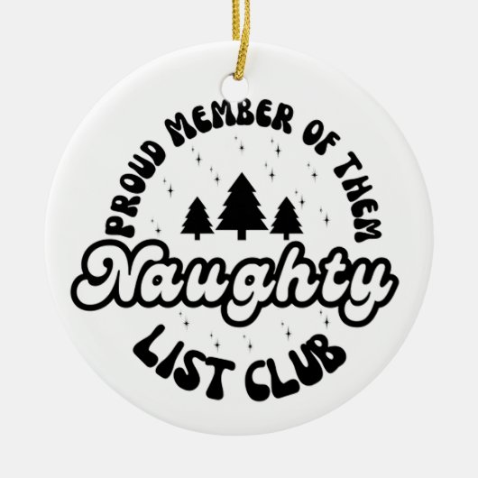 lid van de Naughty List Club Keramisch Ornament (Voorkant)