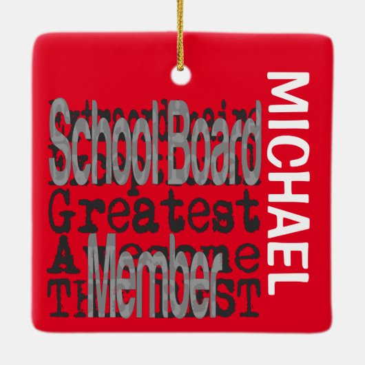 Lid van de schoolraad: Extraordinaire CUSTOM Keramisch Ornament (Achterkant)