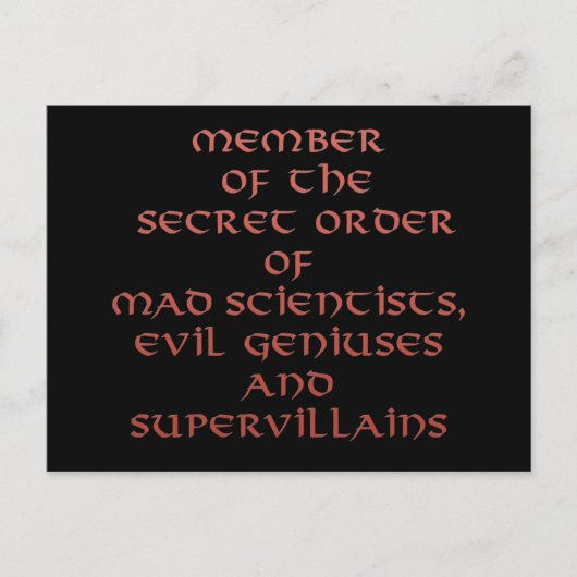 Lid van de Secret Order briefkaarten (Voorkant)
