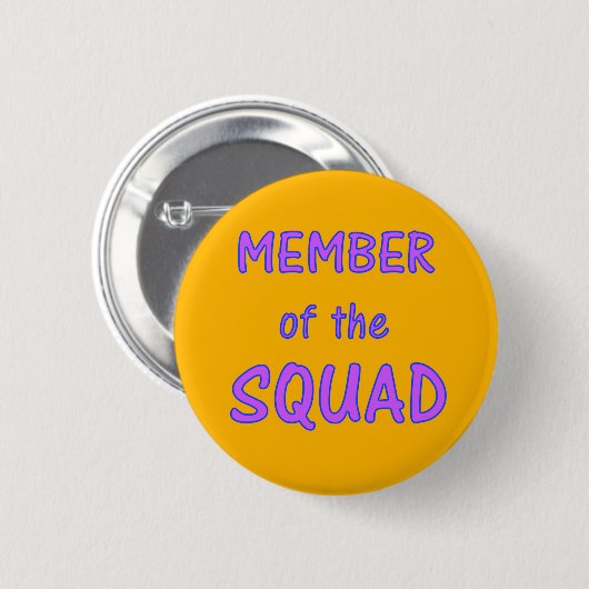 Lid van de Squad Button ~ Fuscia on Yellow (Voorkant /achterkant)