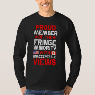lid van de voorminderheid met onacceptabel VS-kana T-shirt