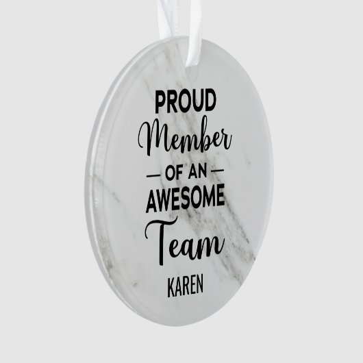 lid van een Geweldige team, de Naam van de Douane Ornament (voorkant)