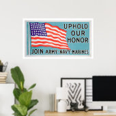 Lid van het leger, marine, mariniers (US02081) Poster (Thuiskantoor)