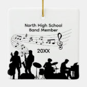 Lid van het Muziekorkest van de Middelbare School  Keramisch Ornament (Achterkant)
