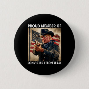 Lid van het veroordeelde misdaadteam Donald Trump  Ronde Button 5,7 Cm