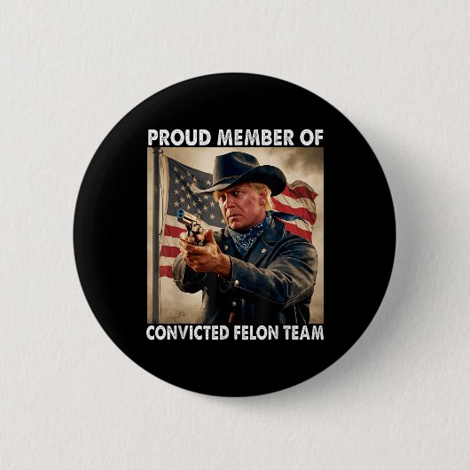 Lid van het veroordeelde misdaadteam Donald Trump Ronde Button 5,7 Cm (Voorkant)