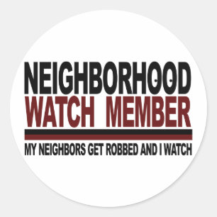 Lid van Neighbourhood Watch Ronde Sticker