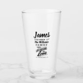 Lid van uw familienaam Love Einde nooit Glas (Voorkant)