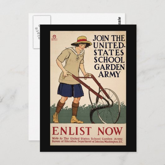 Lid worden van het Amerikaanse Schooltuinleger Briefkaart (Voorkant / Achterkant)