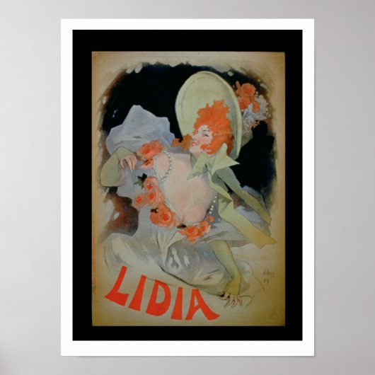 Lidia, 1895 (kleurenlitho) poster (Voorkant)