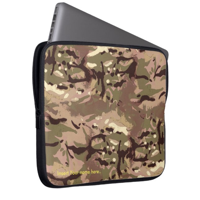 LIDJ-ontwerp. Camo Camo, waar is Art Thou? Laptop Sleeve (Voorkant Rechts)