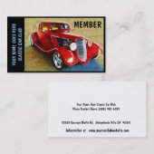 Lidkaart voor klassieke autoclusters visitekaartje (Voorkant / Achterkant)