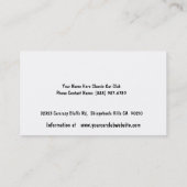 Lidkaart voor klassieke autoclusters visitekaartje (Achterkant)