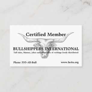Lidmaatschap Bullshippers International Visitekaartje