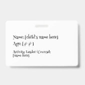 Lidmaatschap van het Youth Activity Camp Badge (Achterkant)