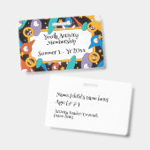 Lidmaatschap van het Youth Activity Camp Badge (Voor- en achterkant)