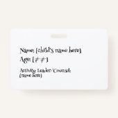 Lidmaatschap van het Youth Activity Camp Badge (Achterkant)