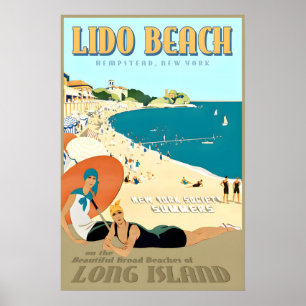 Lido Beach Long Island New York Zuidkust Retro Poster
