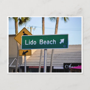 Lido Beach, Sarasota, Florida (Kaart weergeven) Briefkaart