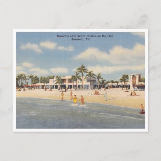  Lido Beach Sarasota Florida met Casino Briefkaart (Voorkant)