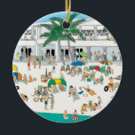 Lido Beach Sarasota Ornament<br><div class="desc">Het oude Lido Beach casino in Sarasota Florida. Deze kleurrijke scène maakt een geweldig "beachy" kerstfeest-/feestdag-ornament voor de boom. Bekijk beide zijden van het ornament!</div>