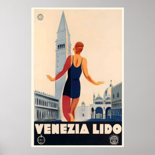 Lido di Venezia Venetië Lido Italië Reisgids uit h Poster