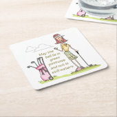 Lie in groene deegwaren kartonnen onderzetters (Schuin)