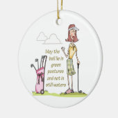 Lie in groene deegwaren keramisch ornament (Links)