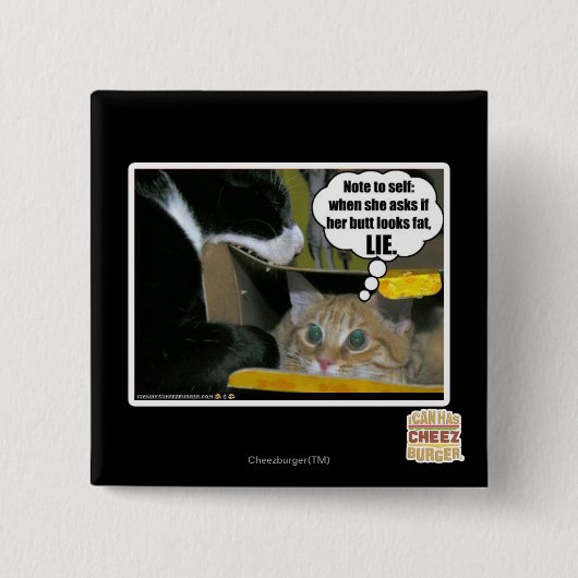 LIE VIERKANTE BUTTON 5,1 CM (Voorkant)