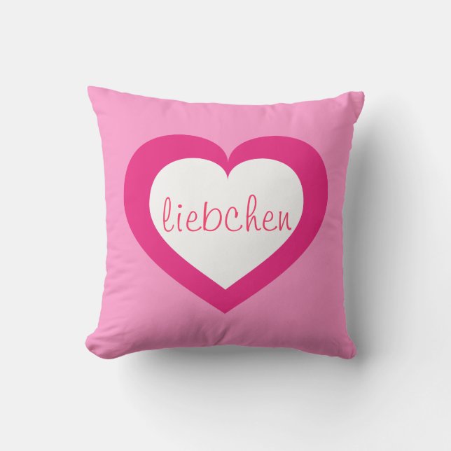 Liebchen wit en warm roze hart kussen (Voorkant)