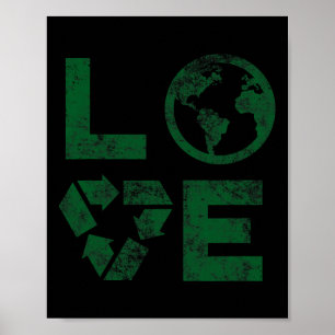 Liebe Earth Day 90s  gerecycleerde kinderen of t Poster