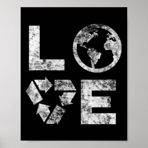 Liebe Earth Day 90s  gerecycleerde kinderen of t Poster