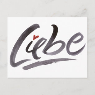 Liebe Love Heart Calligrafie Duitse Lettering Briefkaart