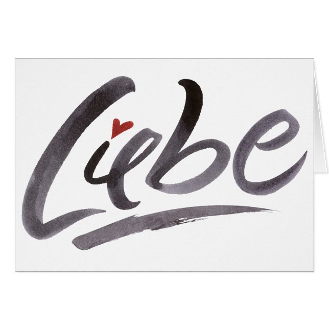 Liebe Love Hertz Heart Schoneschrift Lettering (Voorkant Horizontaal)