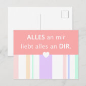 Liebe, schöne Sprüche deutscher Spruch verliebt Briefkaart (Voorkant / Achterkant)