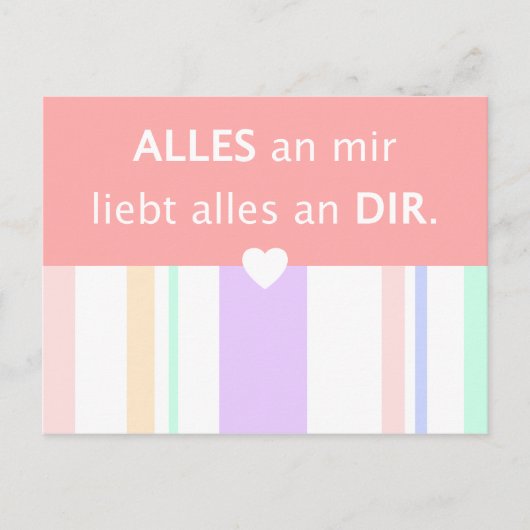 Liebe, schöne Sprüche deutscher Spruch verliebt Briefkaart (Voorkant)