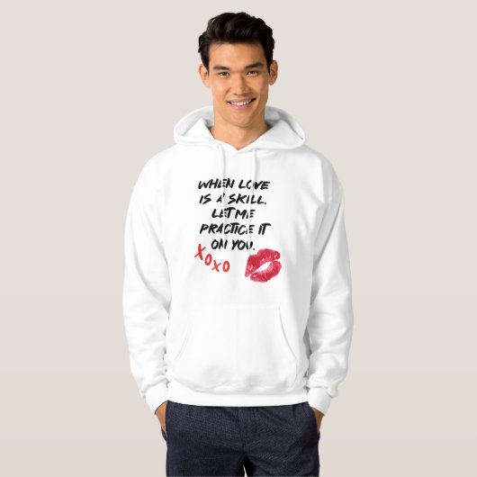 Liebe Spruch Fähigkeit Valentinstag Hoodie (Voorkant volledig)