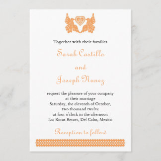 Liebe-Vögel Papel Picado Hochzeits-Einladung Kaart