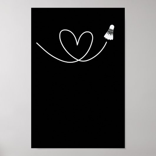 Liebe zum Badminton Federball Badmintonschläger Poster (Voorkant)