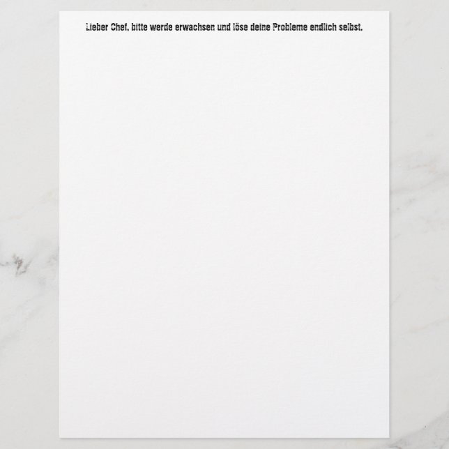 "Lieber Chef, bitte werde erwachsen..." (Voorkant)