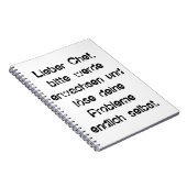 "Lieber Chef, bitte werde erwachsen..." Notitieboek (Rechterzijde)